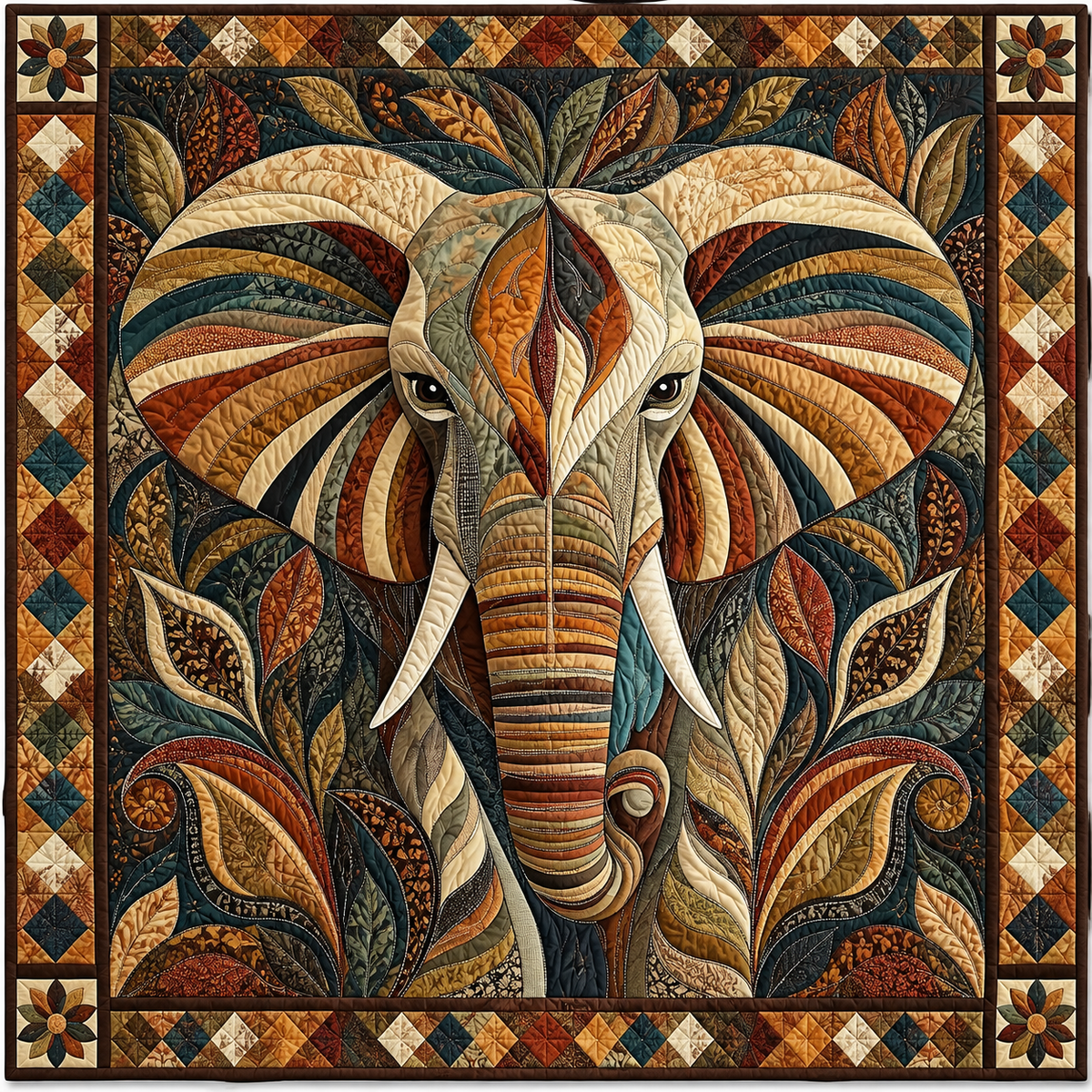 Midnight Elephant Batik TD141026502 Quilt Blanket