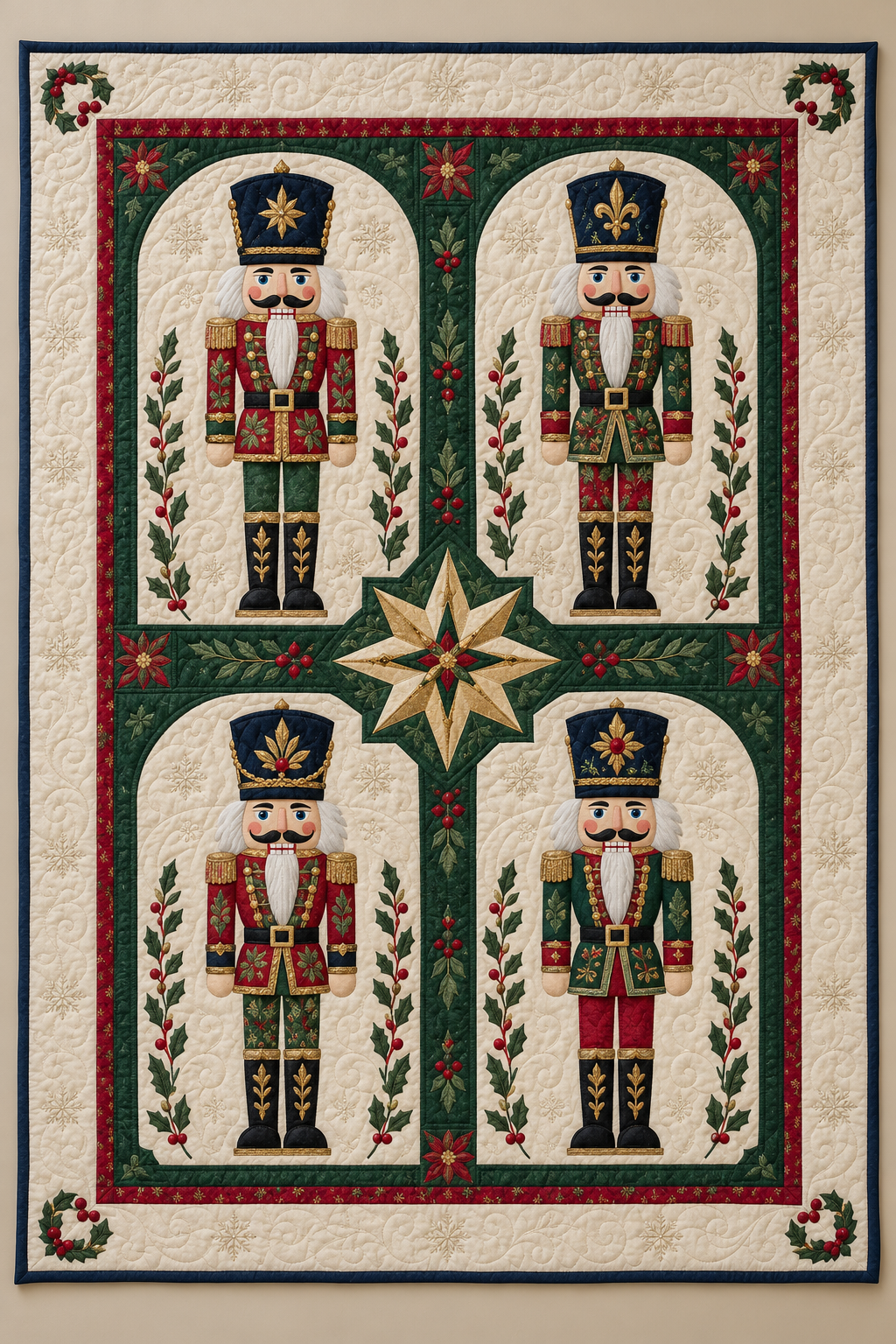Nutcracker Clockwork Court TD101026050 Quilt Blanket