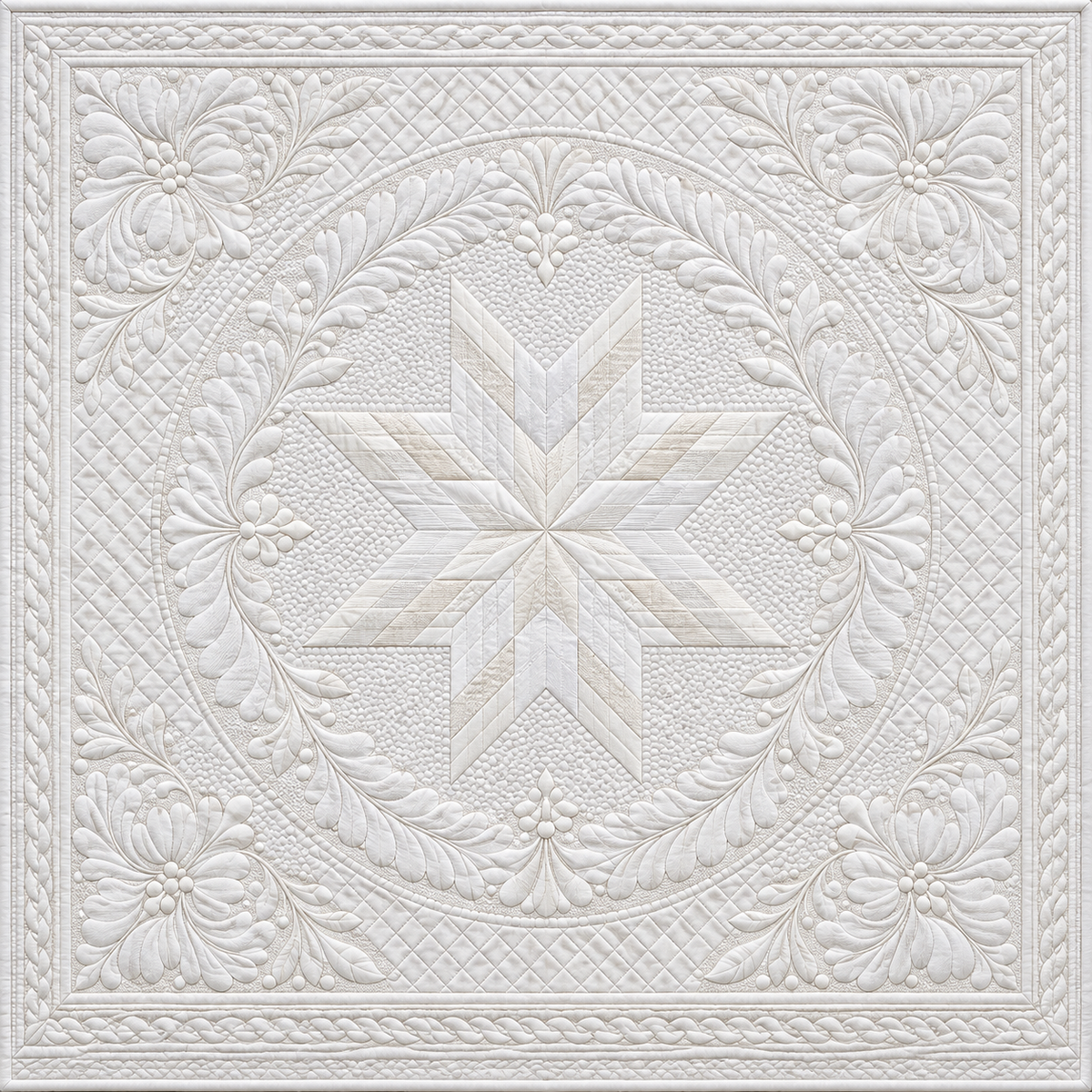 Pearl White Heirloom Star TD141026505 Quilt Blanket