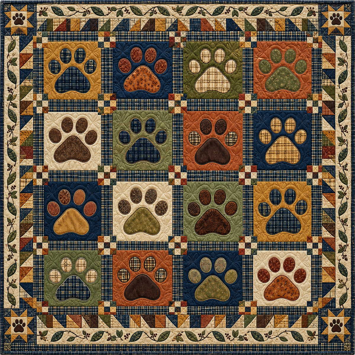 Earthy Pawprint TD141026519 Quilt Blanket