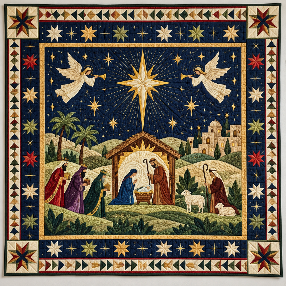 Starry Night Nativity TD141026023 Quilt Blanket