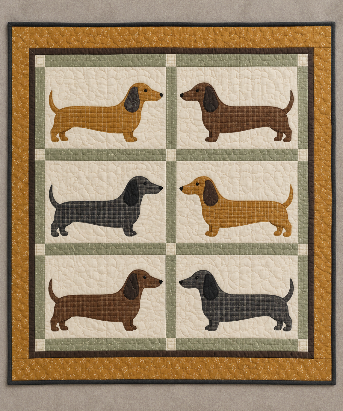 Dachshund Parade TD101026059 Quilt Blanket