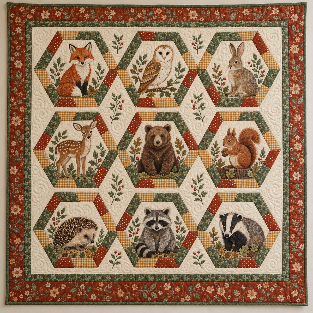 Woodland Honeycomb TD101026002 Quilt Blanket