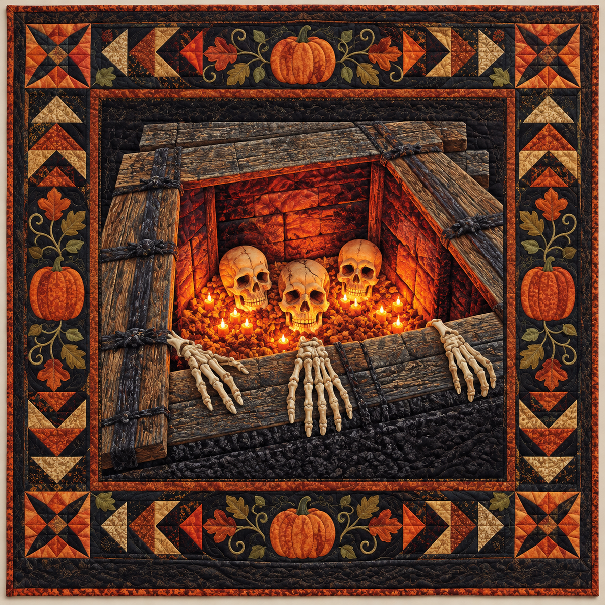 Midnight Crypt Illusion TD141026541 Quilt Blanket