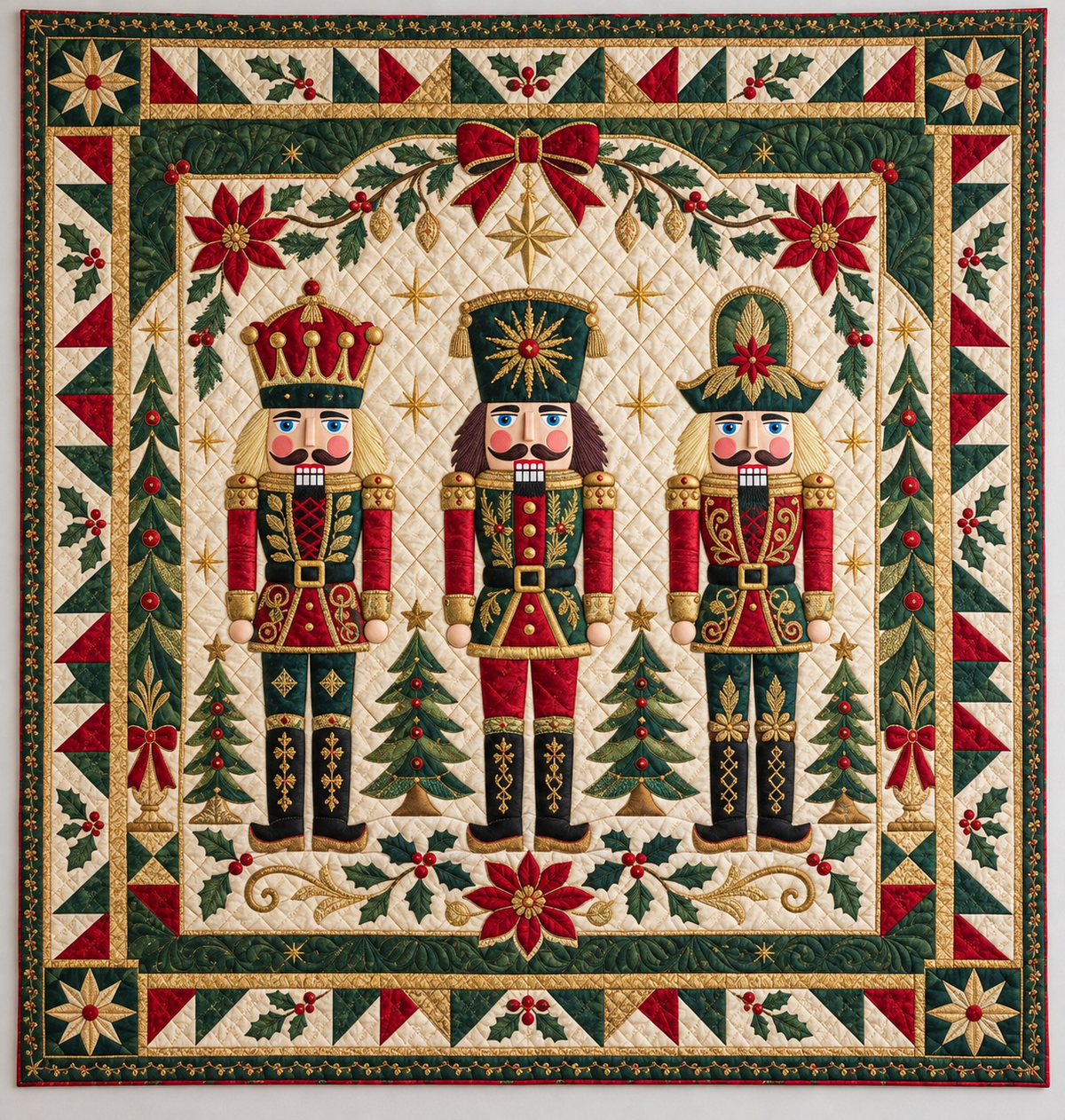 Royal Christmas Nutcracker Trio TD141026046 Quilt Blanket