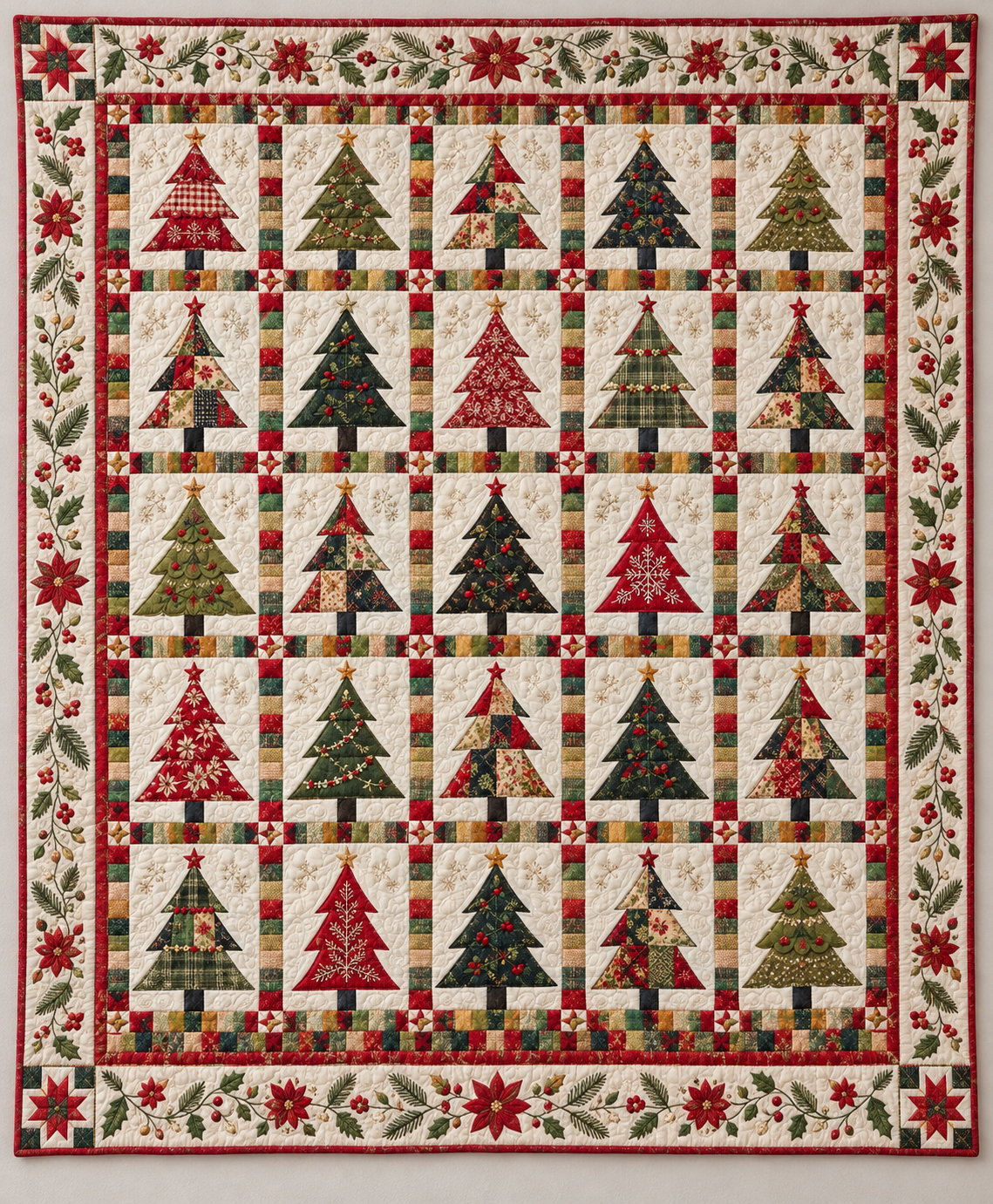 Scrappy Christmas Tree TD141026050 Quilt Blanket