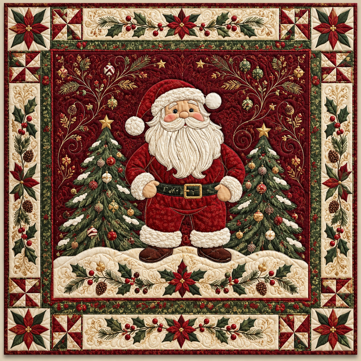 Santa Evergreen TD141026577 Quilt Blanket
