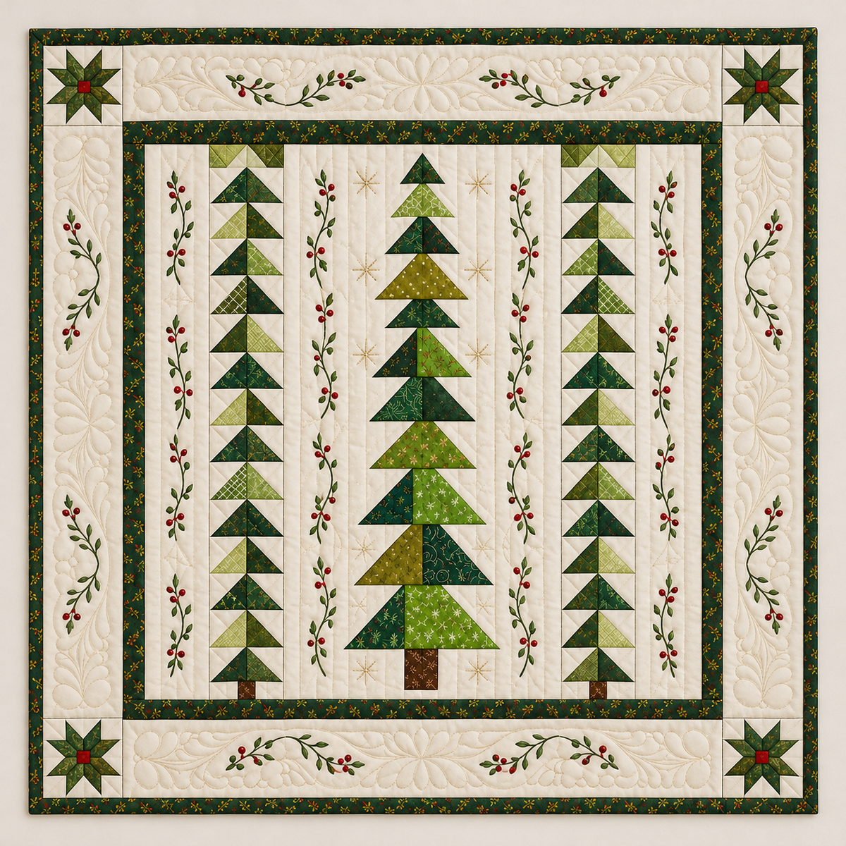 Green Christmas Tree Forest TD141026080 Quilt Blanket