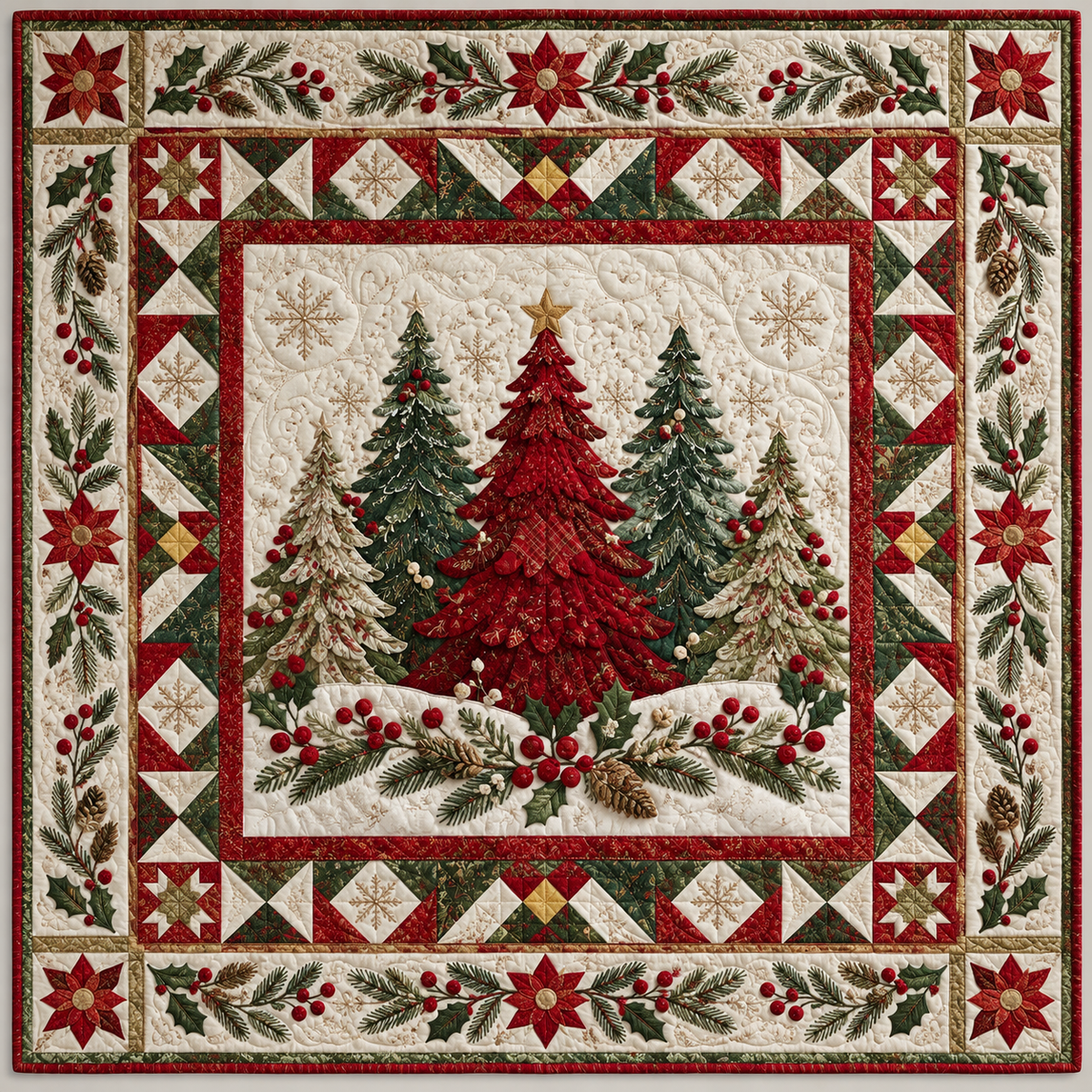Frosted Christmas Forest TD141026581 Quilt Blanket