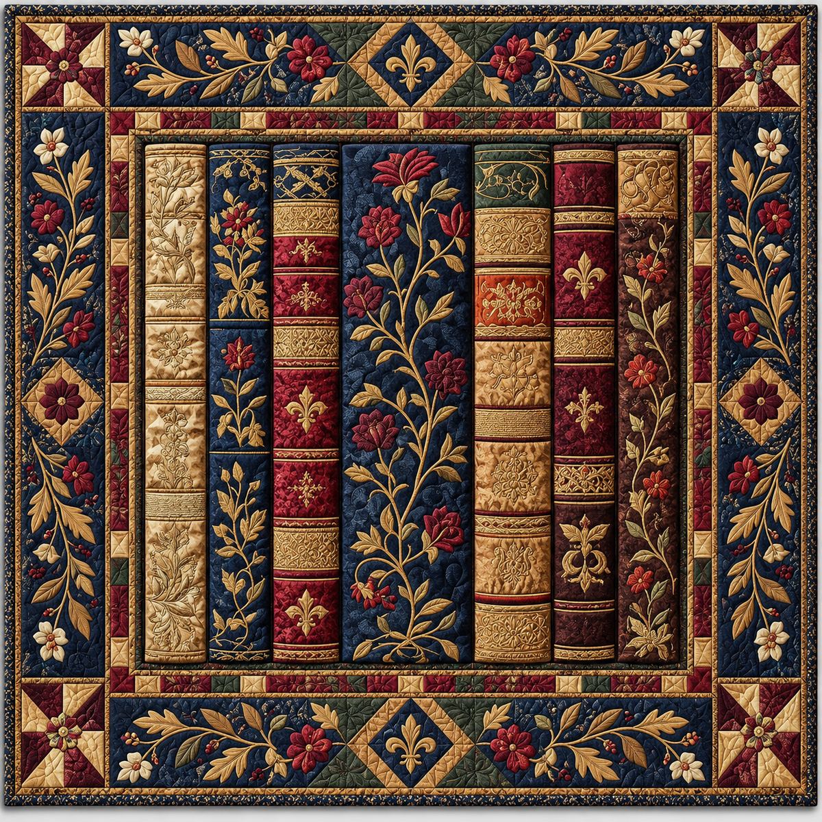 Antique Book Spines TD141026583 Quilt Blanket