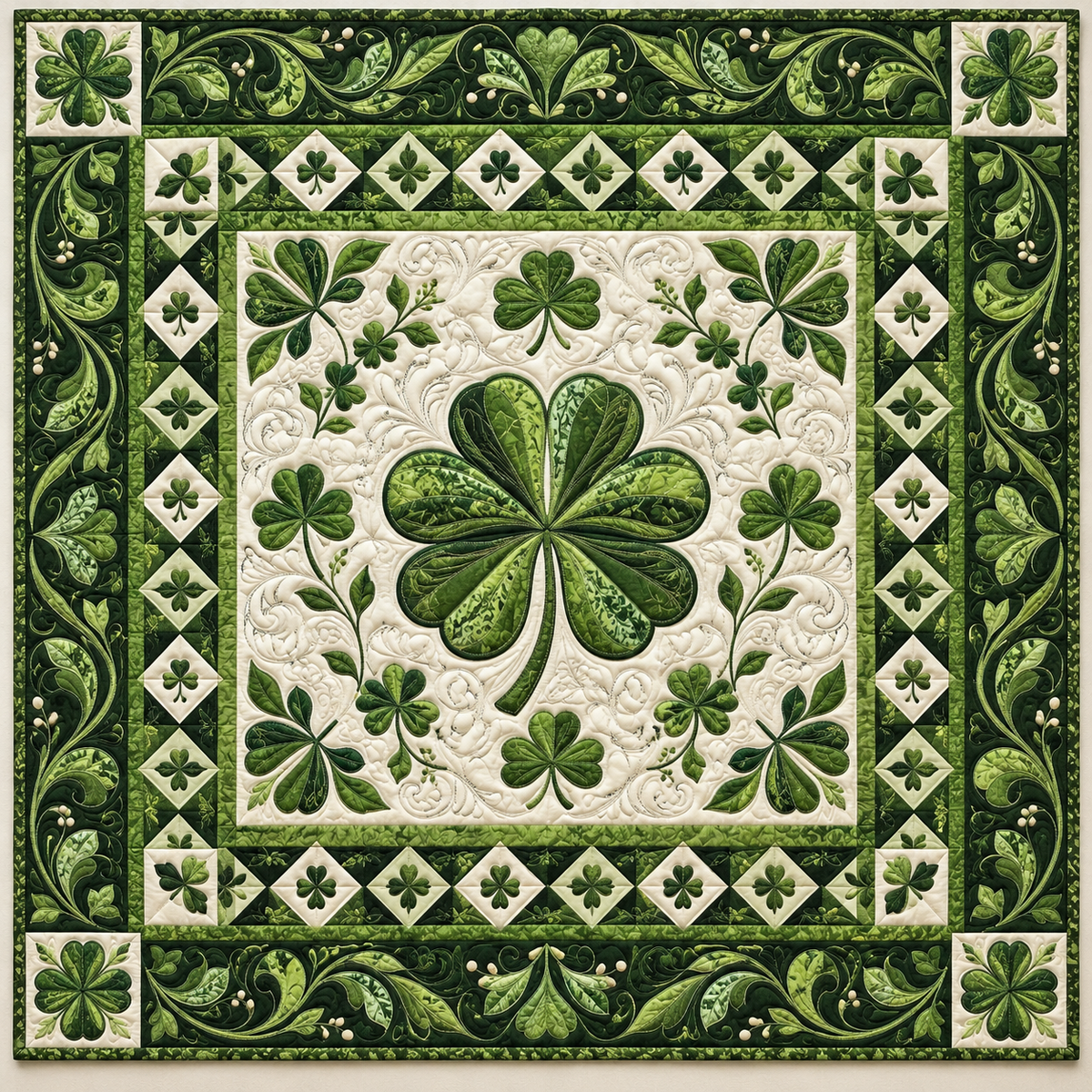 Emerald Shamrock Garden TD141026587 Quilt Blanket