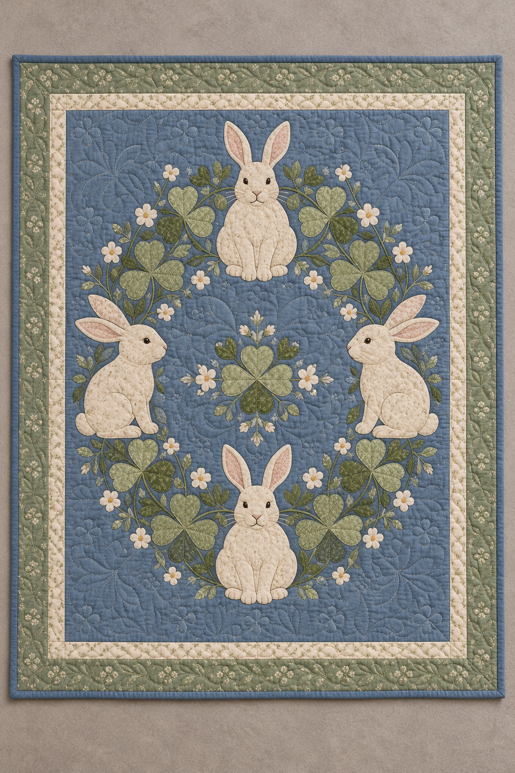 Rabbit Clover Ring TD101026065 Quilt Blanket