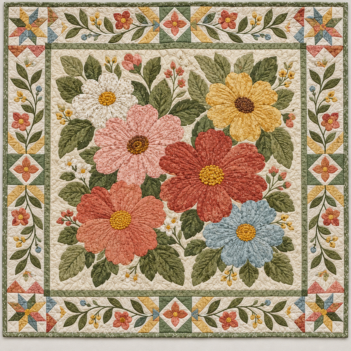 Retro Daisy Meadow TD141026594 Quilt Blanket