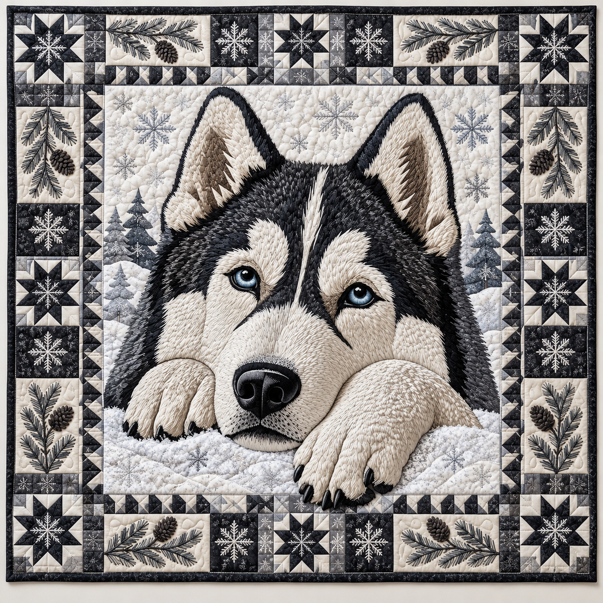 Blue Eyed Husky TD141026596 Quilt Blanket