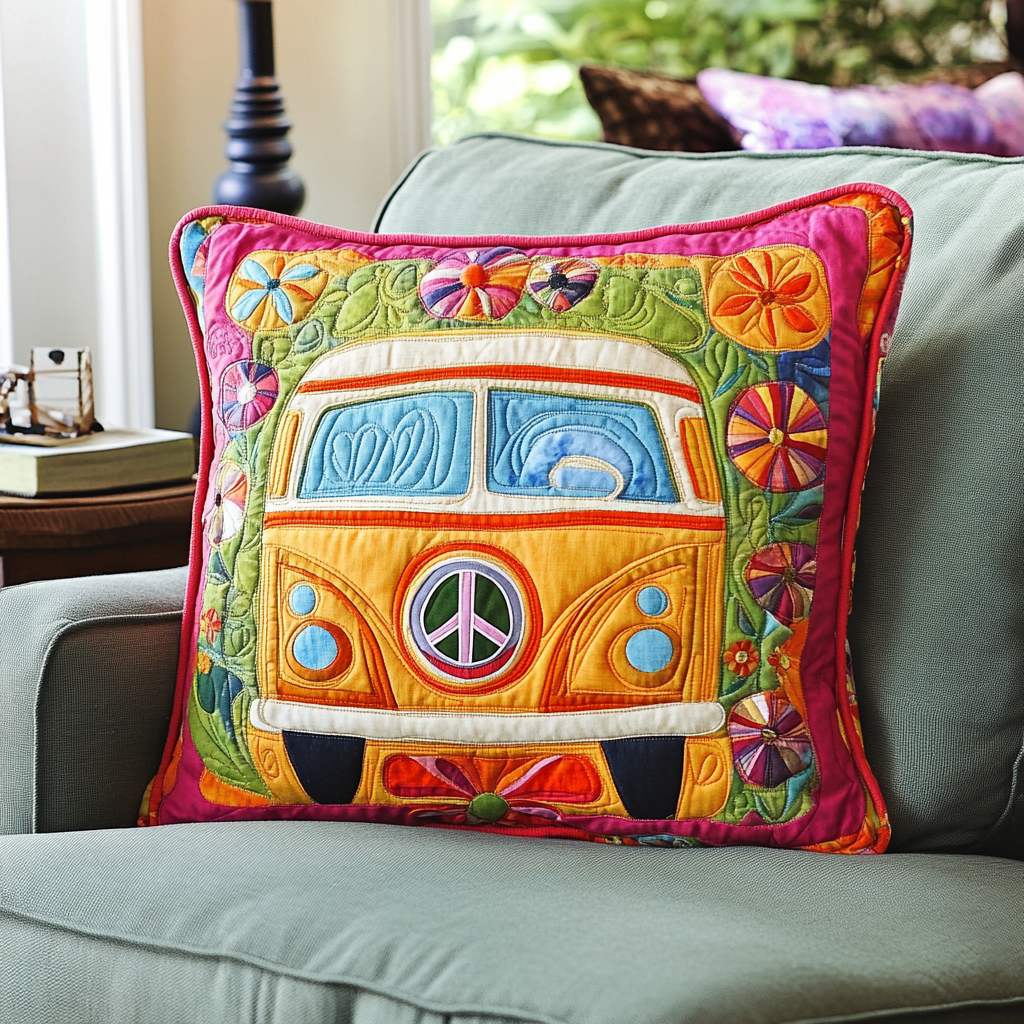 Camping Caravan DAI190225201 Quilted Pillow Case