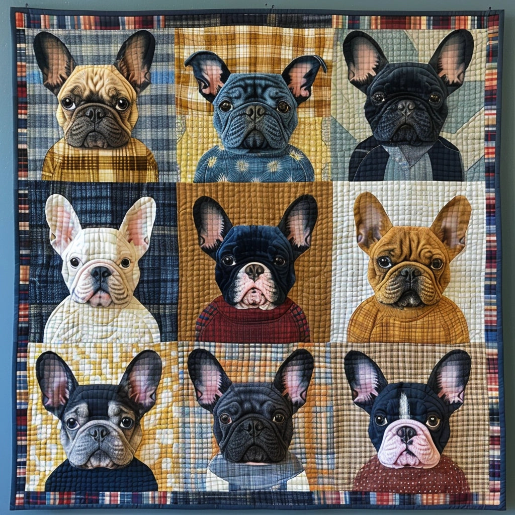 French bulldog fleece fabric clearance