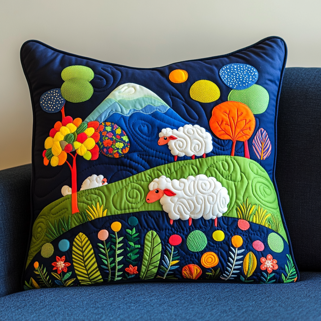 Sheep DAI190225212 Quilted Pillow Case