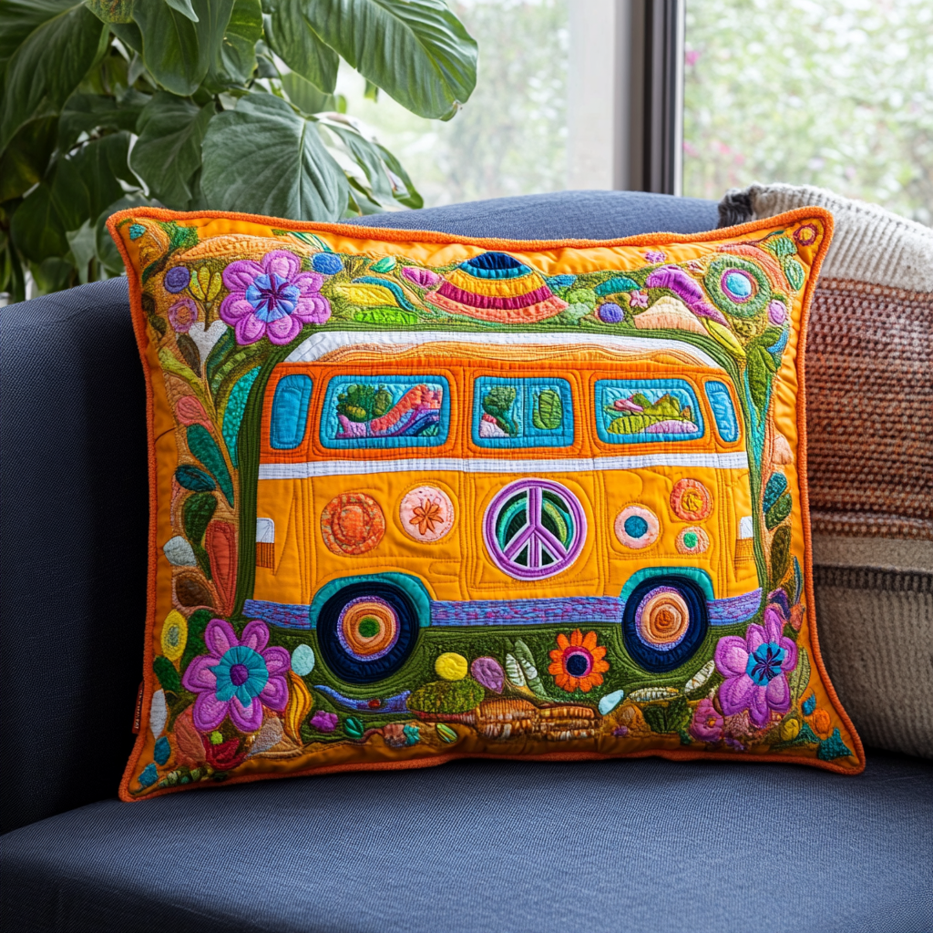 Camping Caravan DAI190225199 Quilted Pillow Case