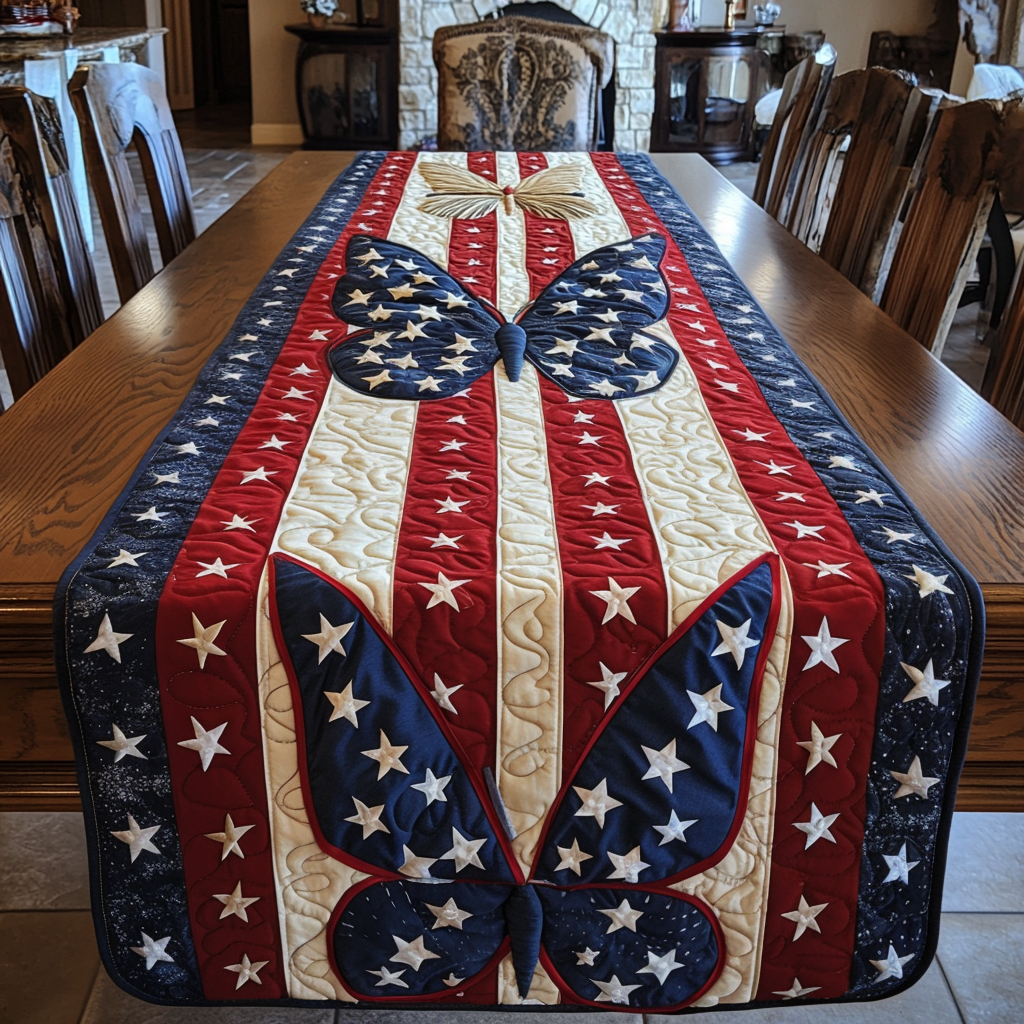 Patriotic Butterfly DAI190225270 Quilted Table Runner