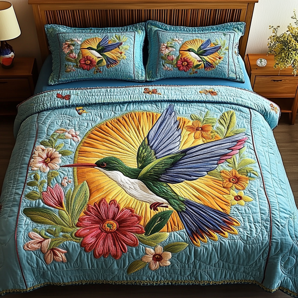 Hummingbird DAI110225131 Quilt Bedding Set