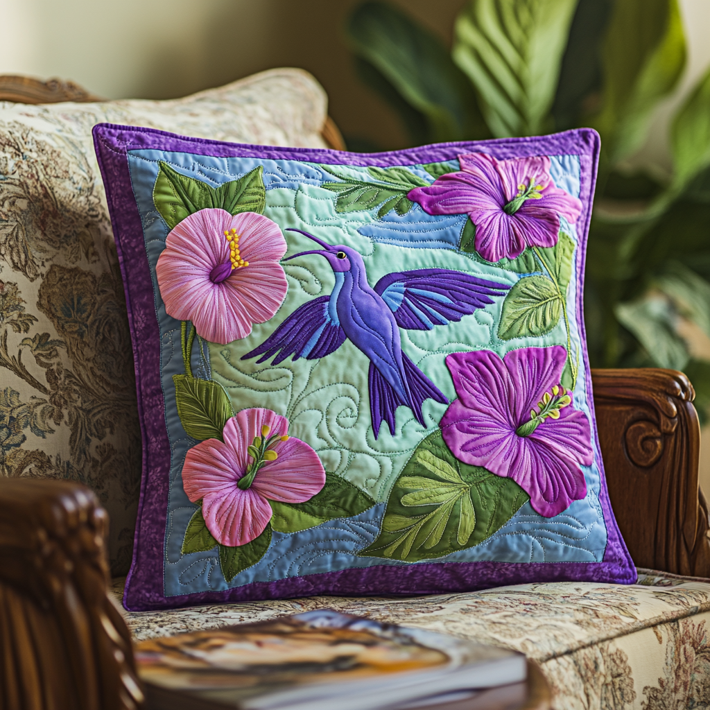 Hummingbird DAI110225262 Quilted Pillow Case