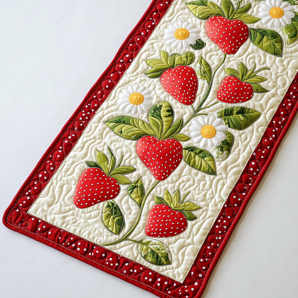 Strawberry DAI040225507 Quilted Table Runner