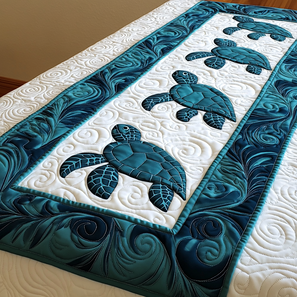 Turtle DAI040225460 Quilted Table Runner