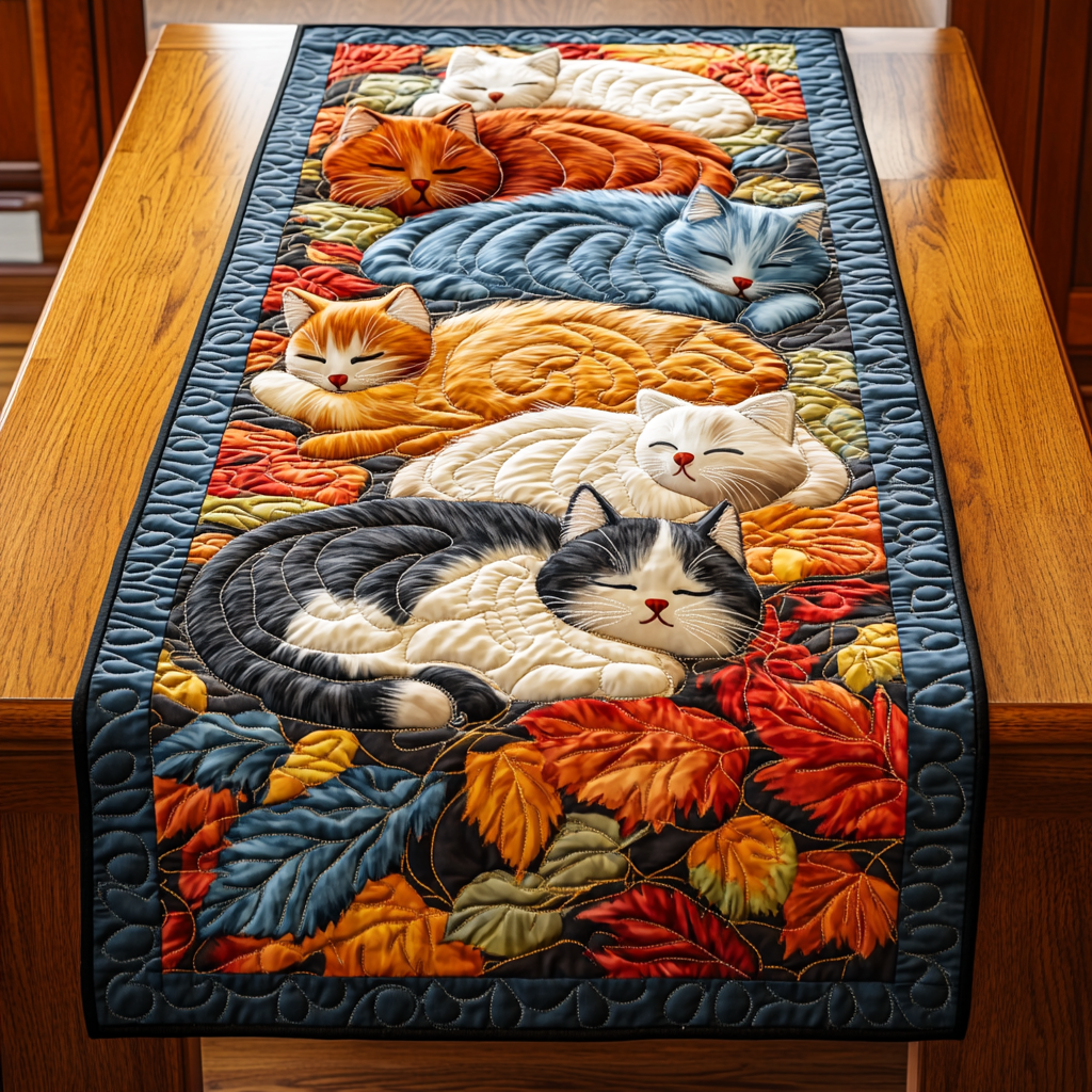 Bookish Kitty Quilted Table Runner NCU0NTD1222