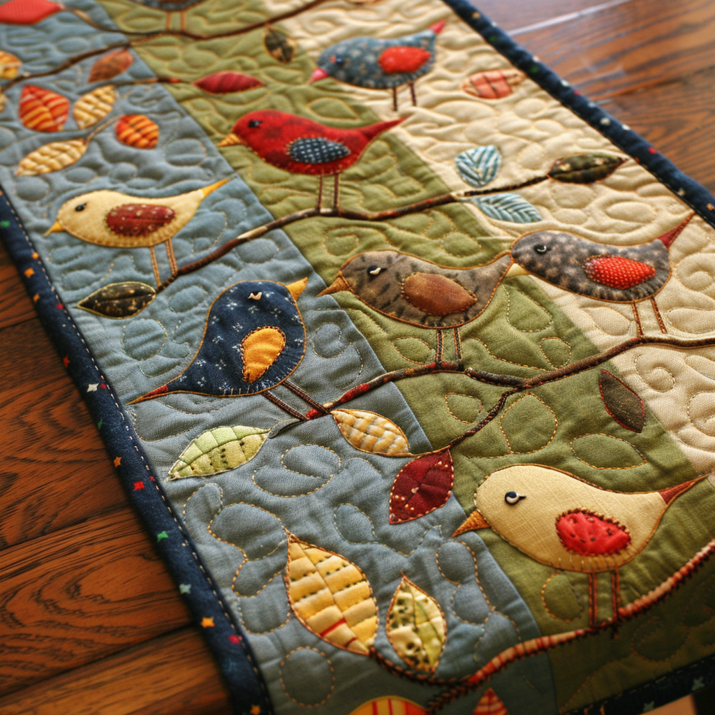 Birds TAI251124209 Quilted Table Runner – Charming Favor