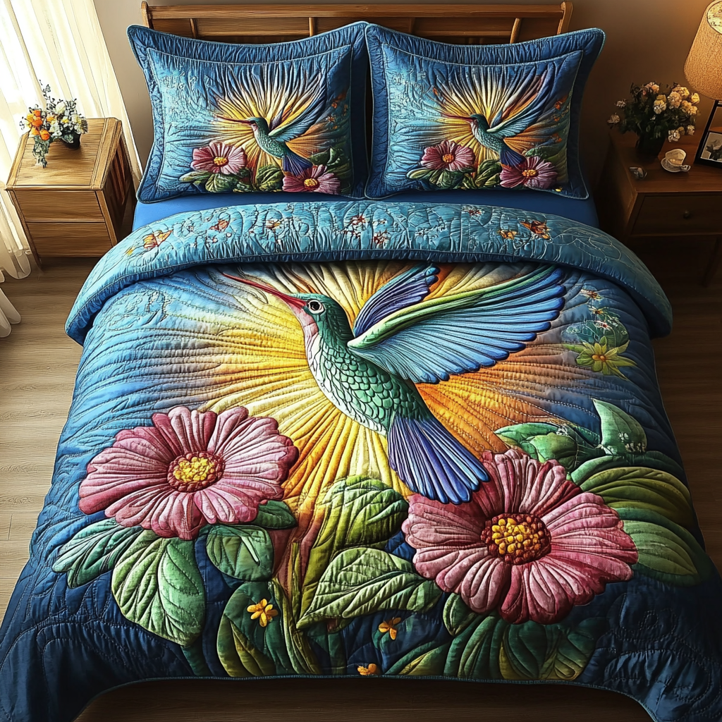 Hummingbird DAI110225130 Quilt Bedding Set