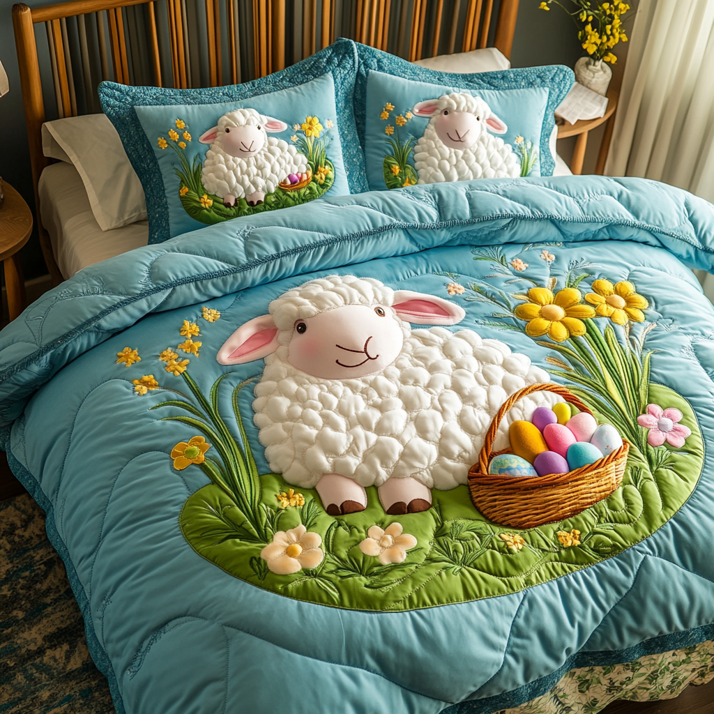 Easter Sheep DAI090125079 Quilt Bedding Set