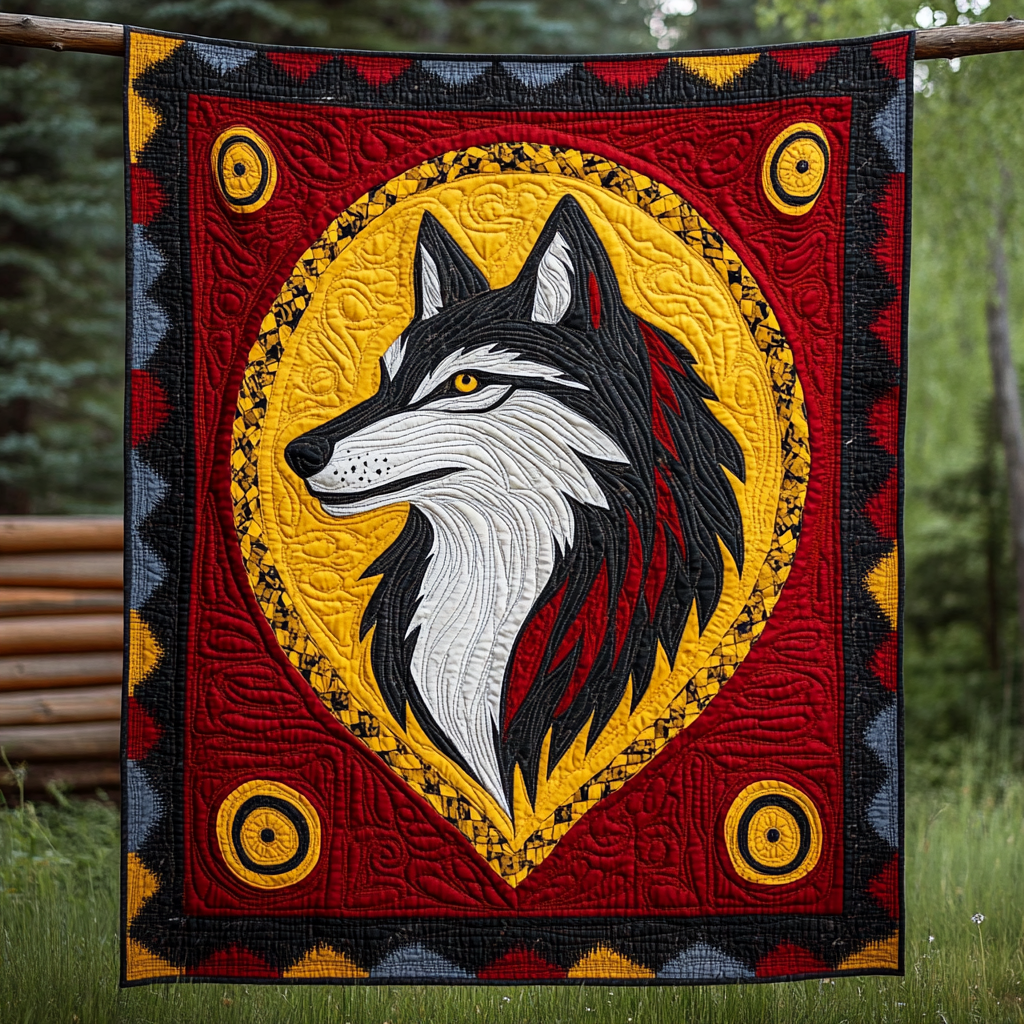Native American Wolf DAI171224050 Quilt Blanket