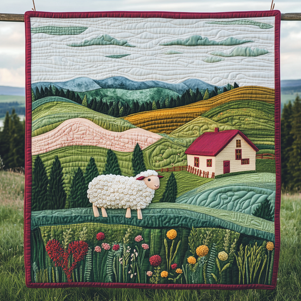 Farm Hill Sheep DAI150125034 Quilt Blanket