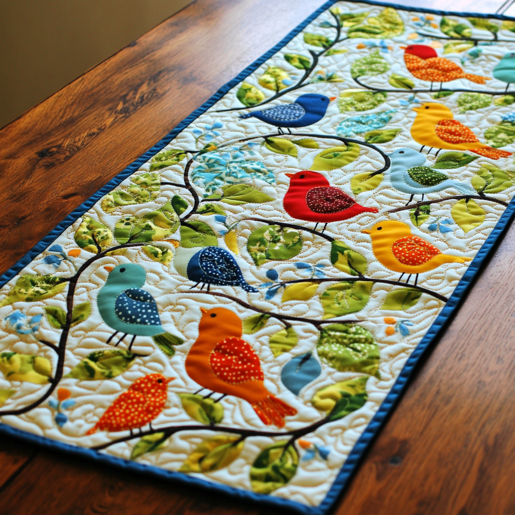 Birds TAI251124208 Quilted Table Runner – Charming Favor