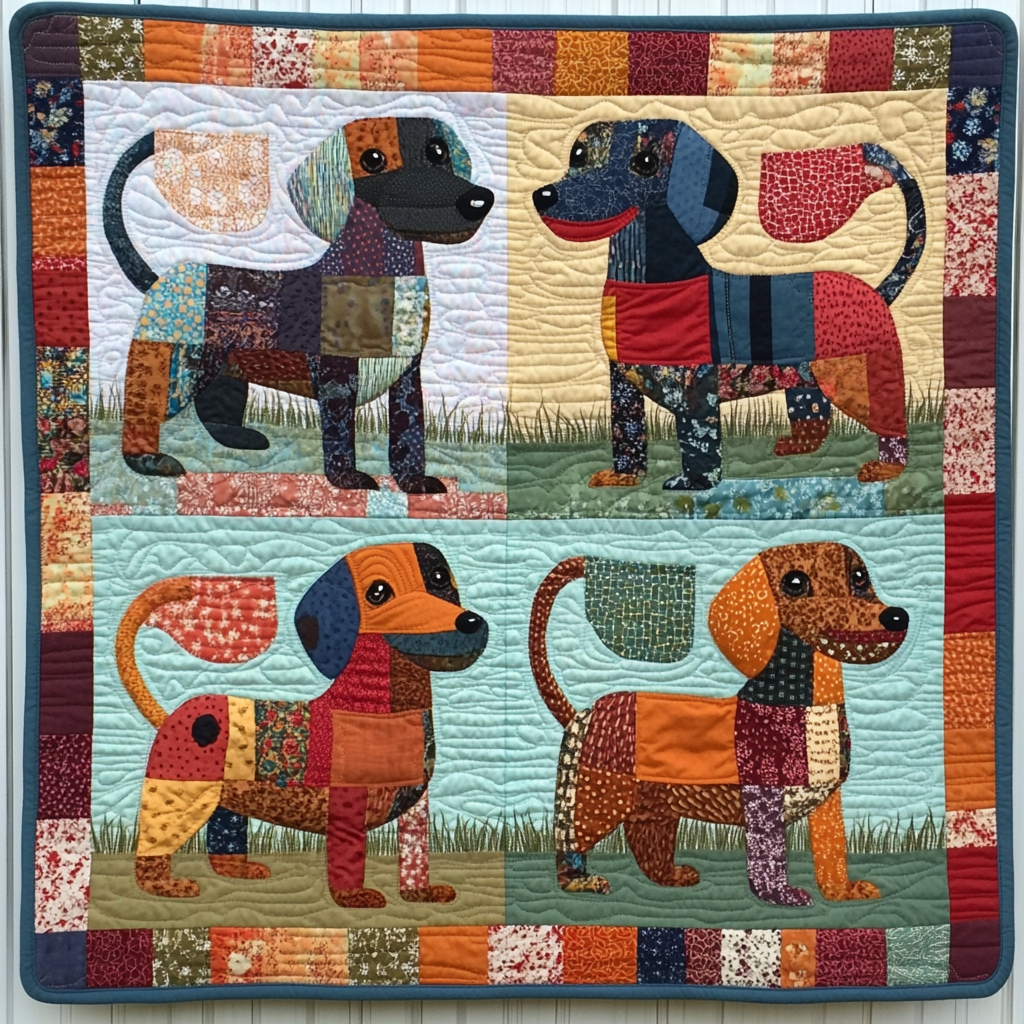Dachshunds Holiday Quilted Table Runner NCU0DDK1512