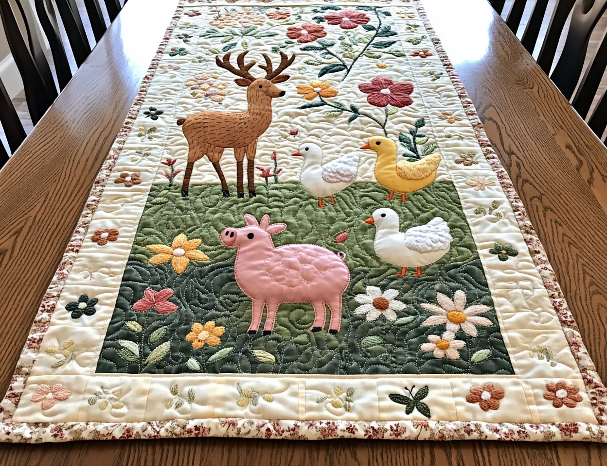 Farm Animal DAI040225481 Quilted Table Runner