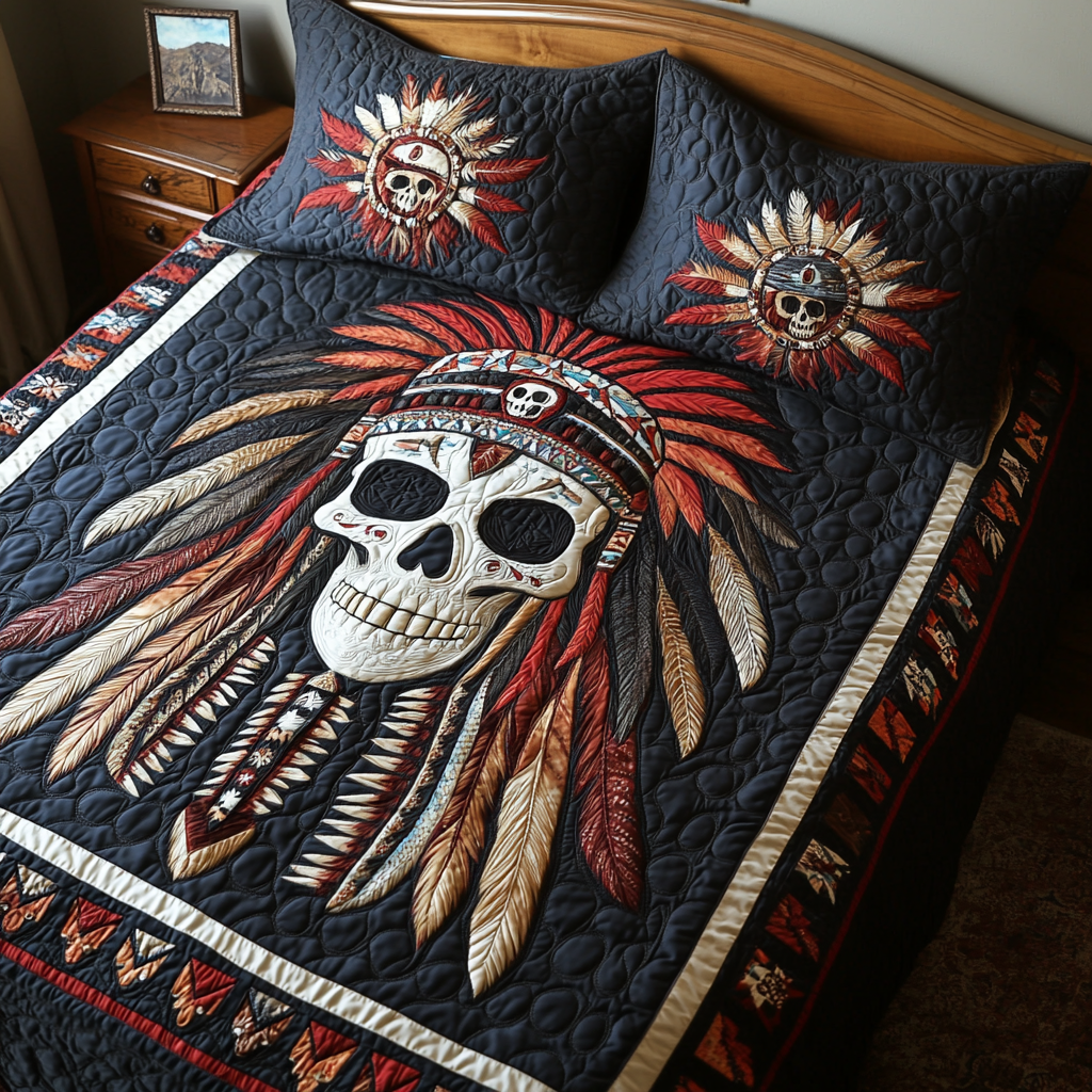 Native American Skull DAI301224238 Quilt Bedding Set – Charming Favor