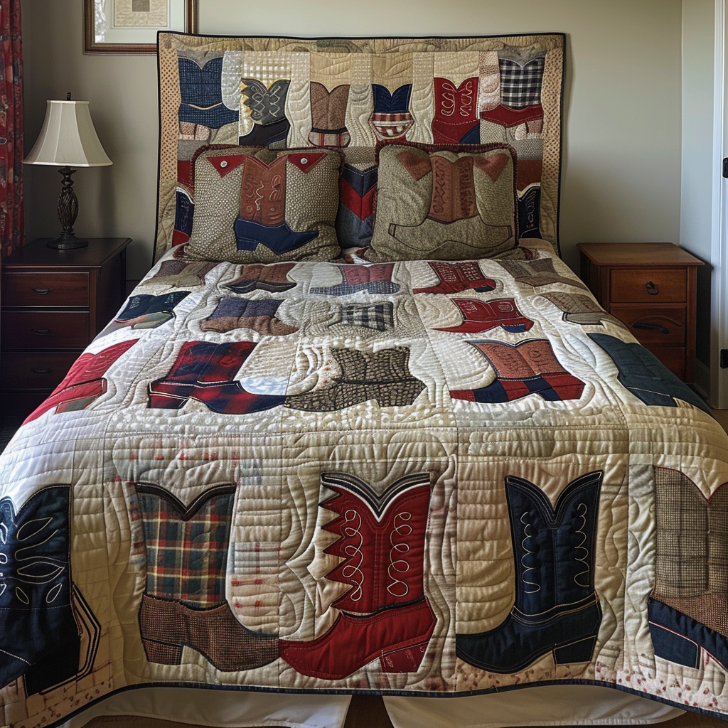 Cowboy Boot Chronicles Quilted Blanket NCU0DV018