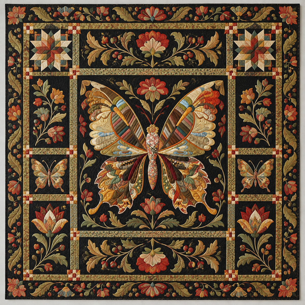 Ornate Golden Butterfly TD141026119 Quilt Blanket