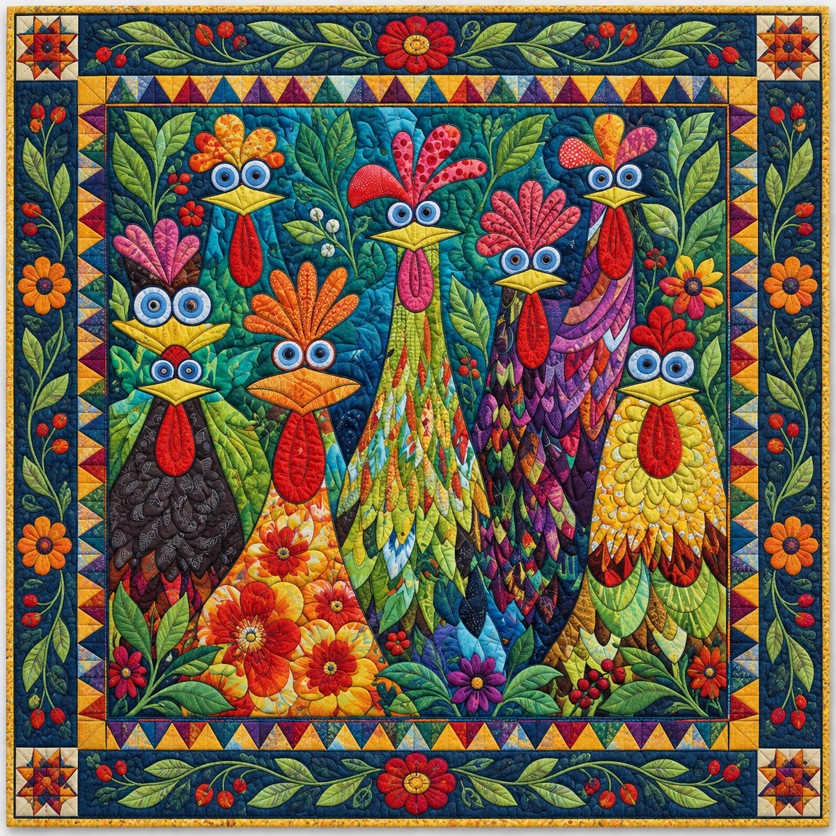 Whimsical Chicken TD141026624 Quilt Blanket