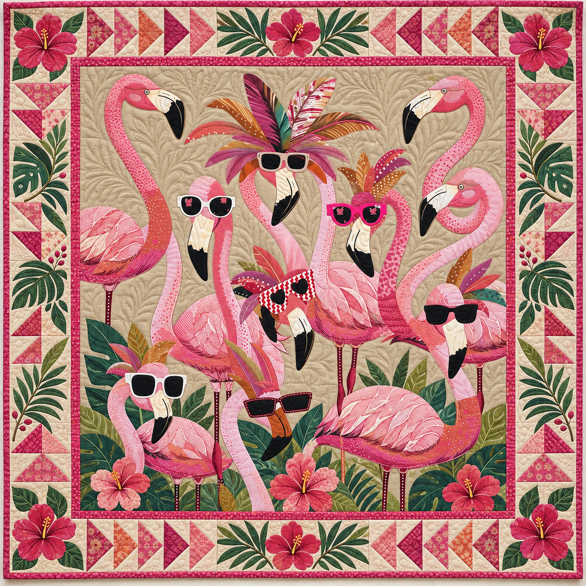 Flamingo Garden Party TD141026636 Quilt Blanket