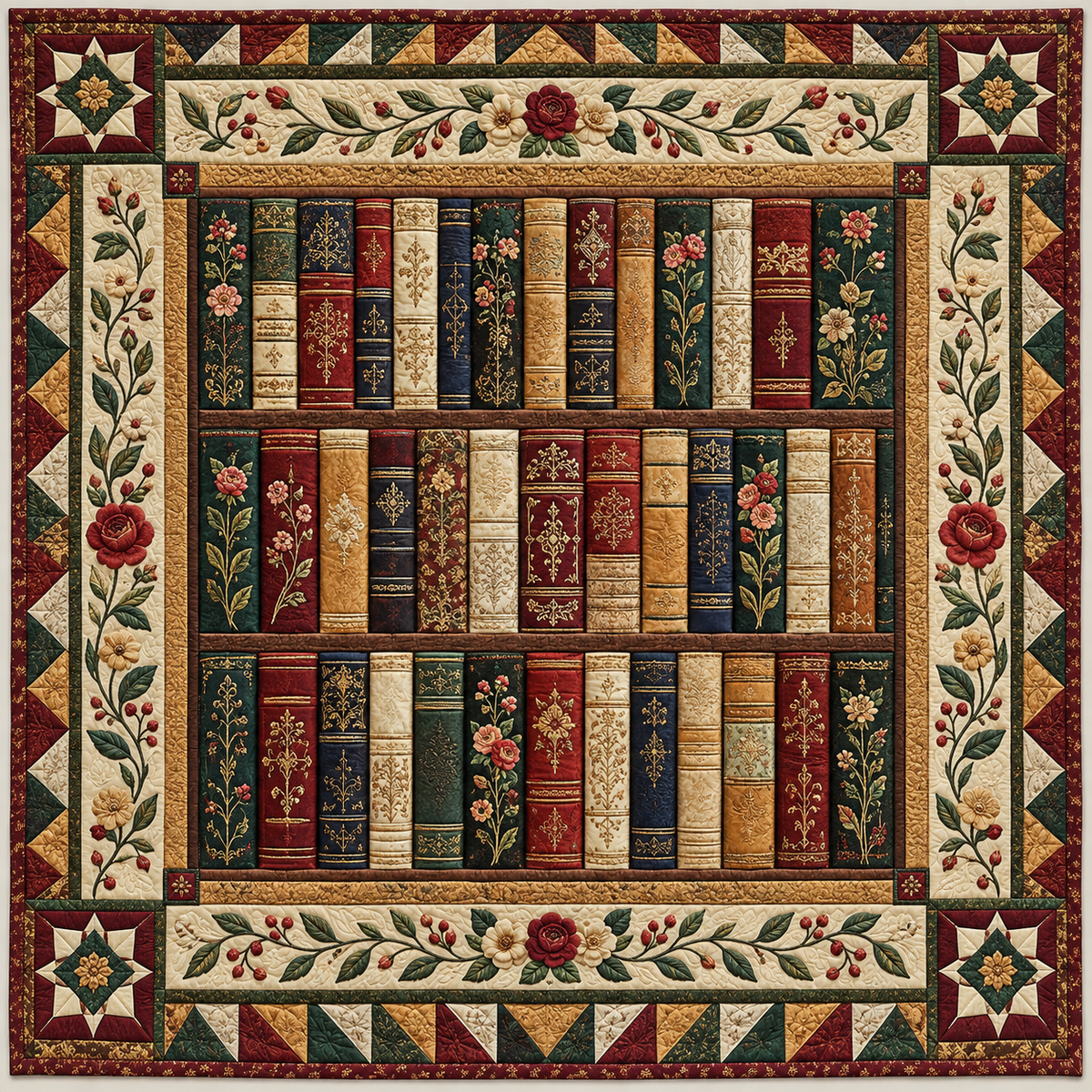 Antique Bookworm Retreat TD141026639 Quilt Blanket