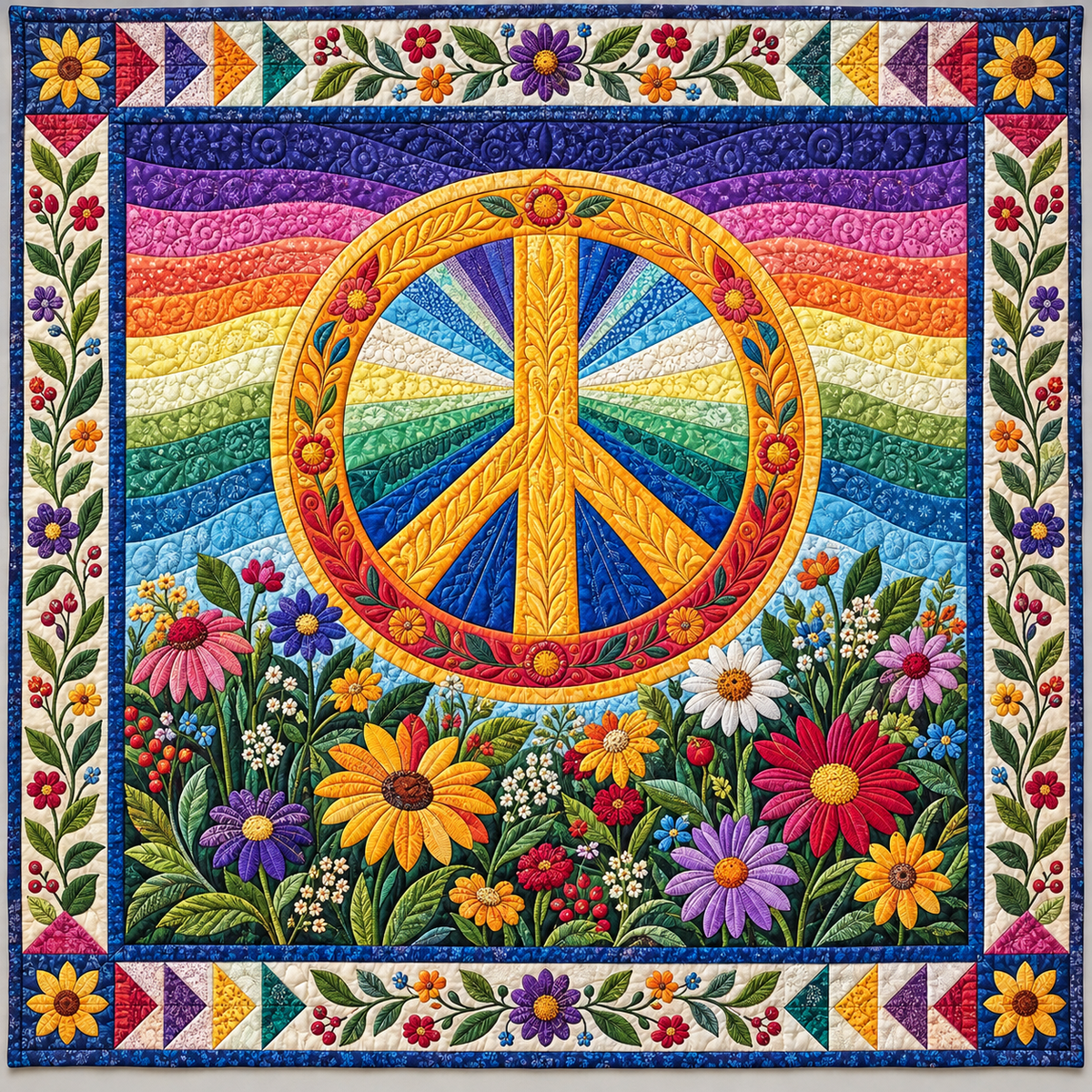 Rainbow Peace Garden TD141026641 Quilt Blanket