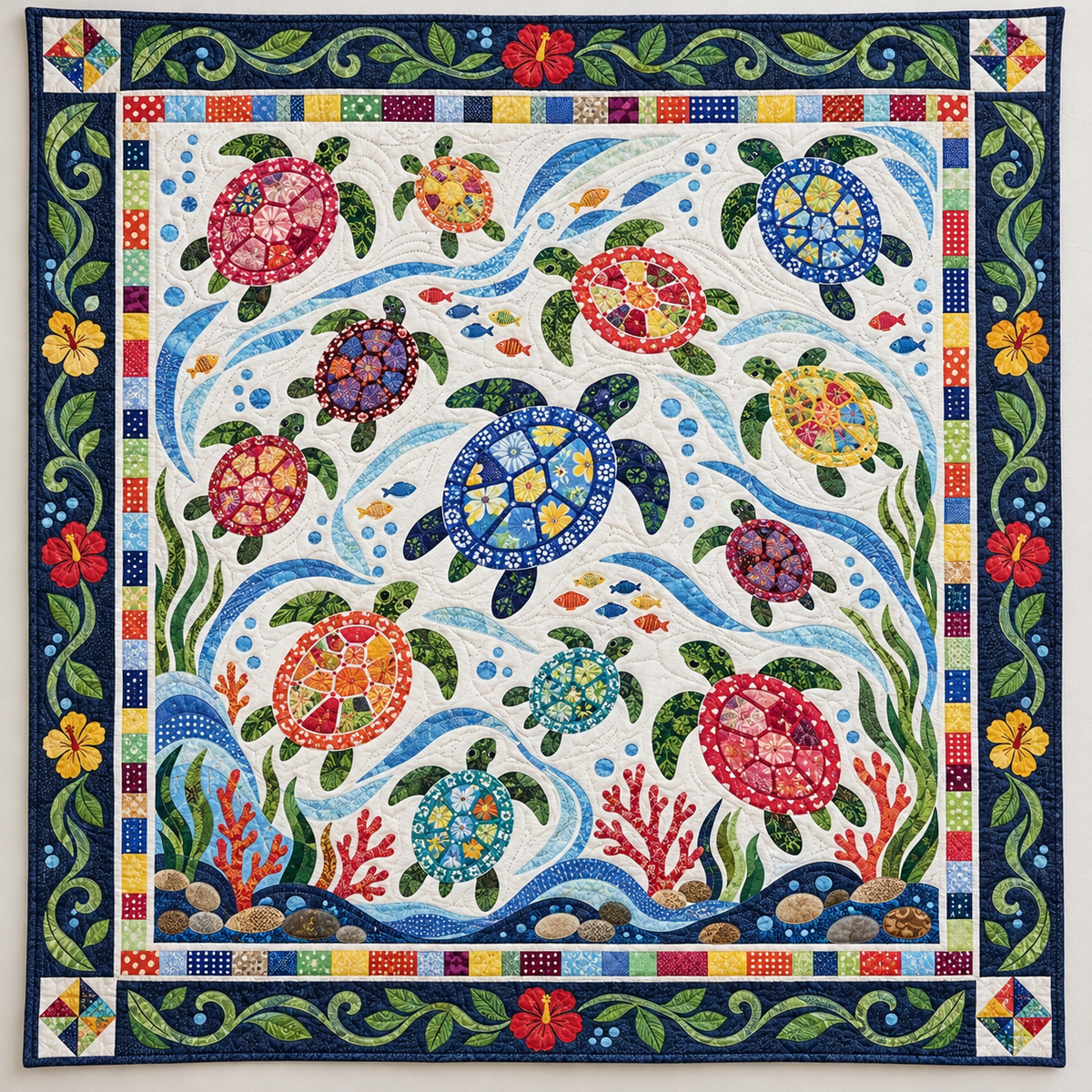 Bright Turtle Shell Patchwork TD141026142 Quilt Blanket