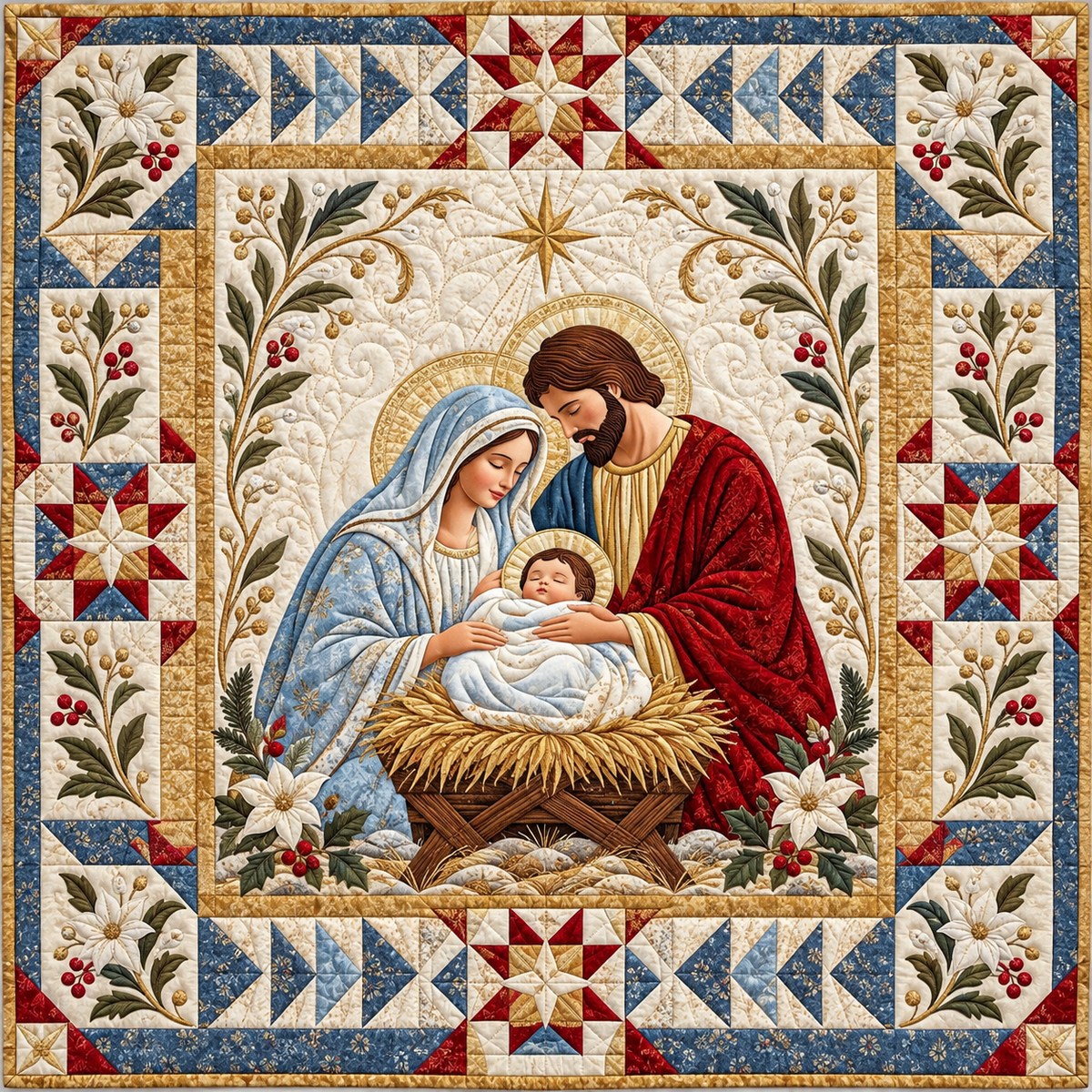 Radiant Nativity Blessing TD141026645 Quilt Blanket
