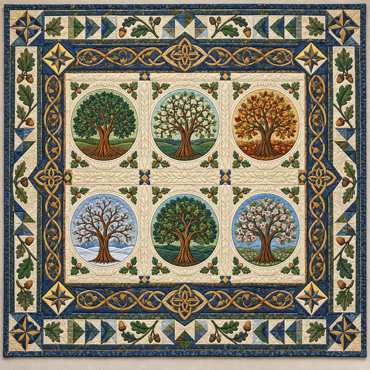 Six Trees Of Life TD141026650 Quilt Blanket