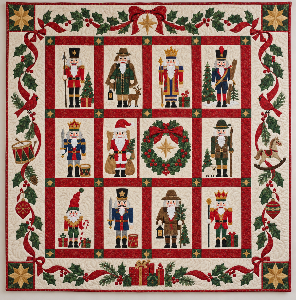 Nutcracker Album with Holly Garland TD141026160 Quilt Blanket