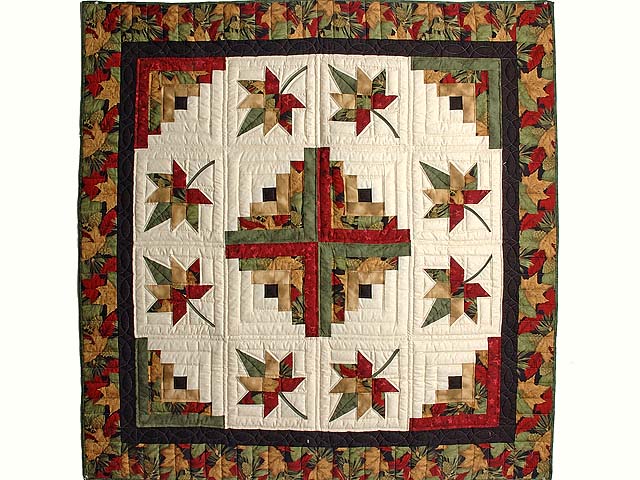 Autumn Splendor Log Cabin CLM12120044 Quilt Blanket