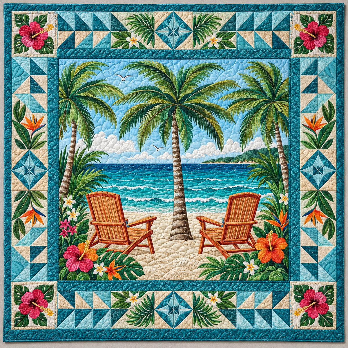Tropical Shore Chairs TD141026676 Quilt Blanket
