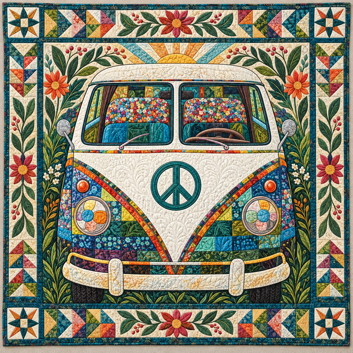 Hippie Van Front TD141026683 Quilt Blanket